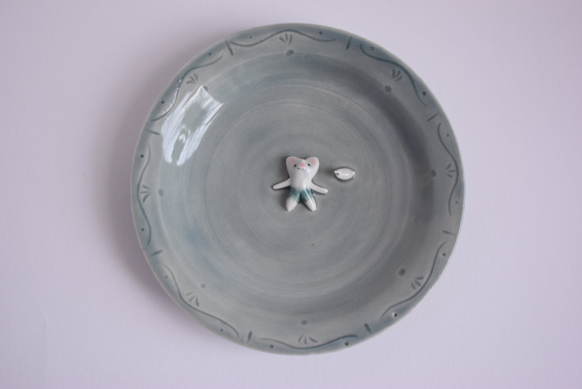 Trinket Dish With Mouse and Bird