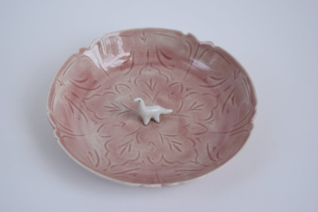 Decorative Dish with Dinosaur