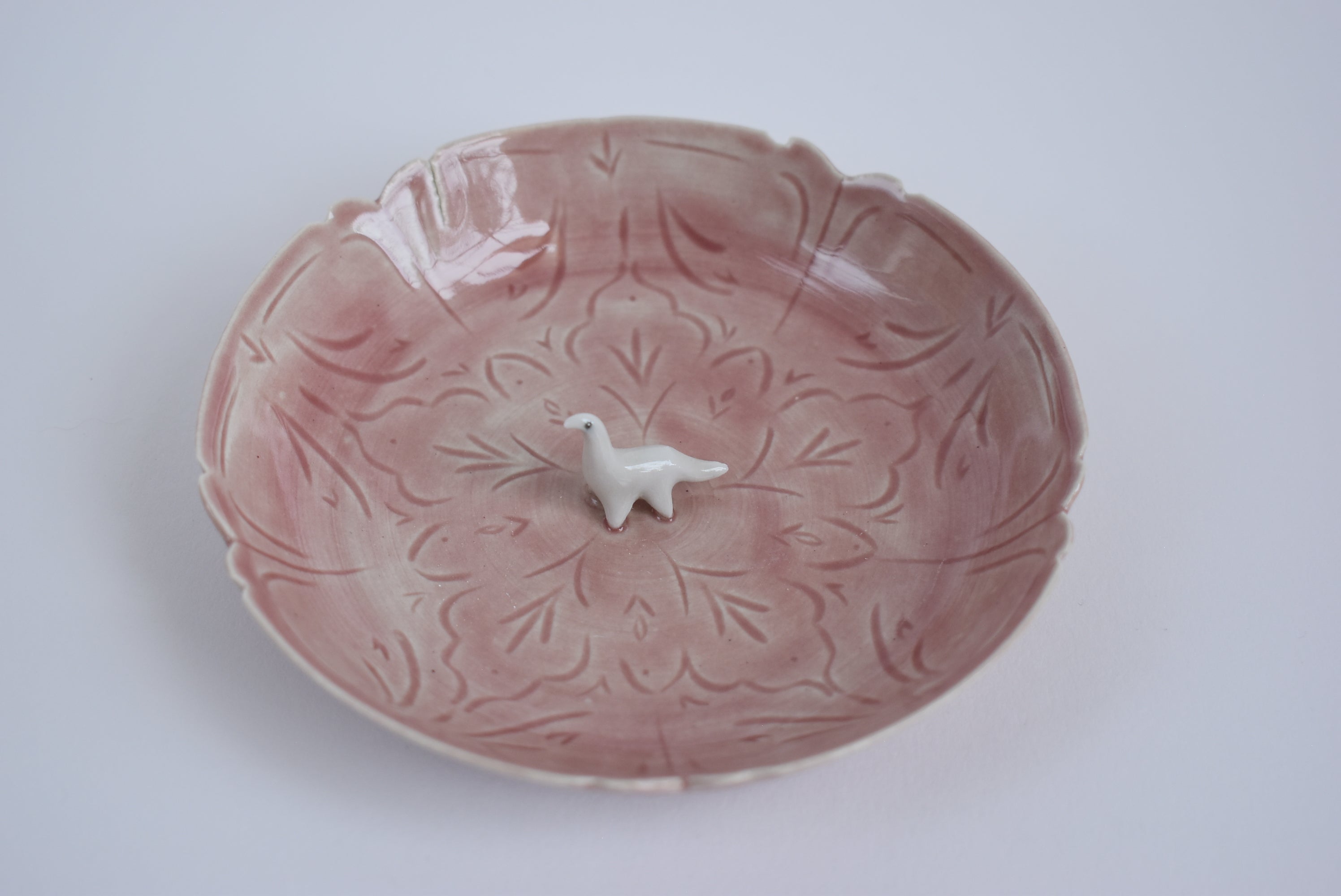 Decorative Dish with Dinosaur